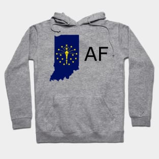 Indiana Flag State Outline AF (black) Hoodie